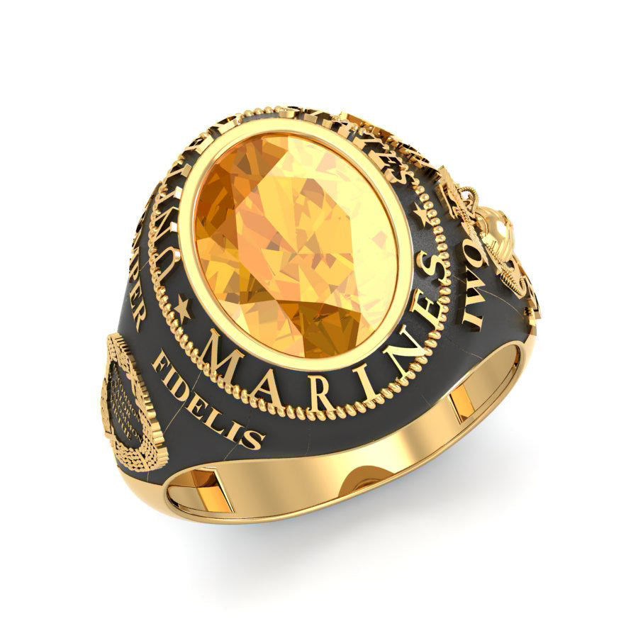 Marines Semper Fidelis Ring — Citrine