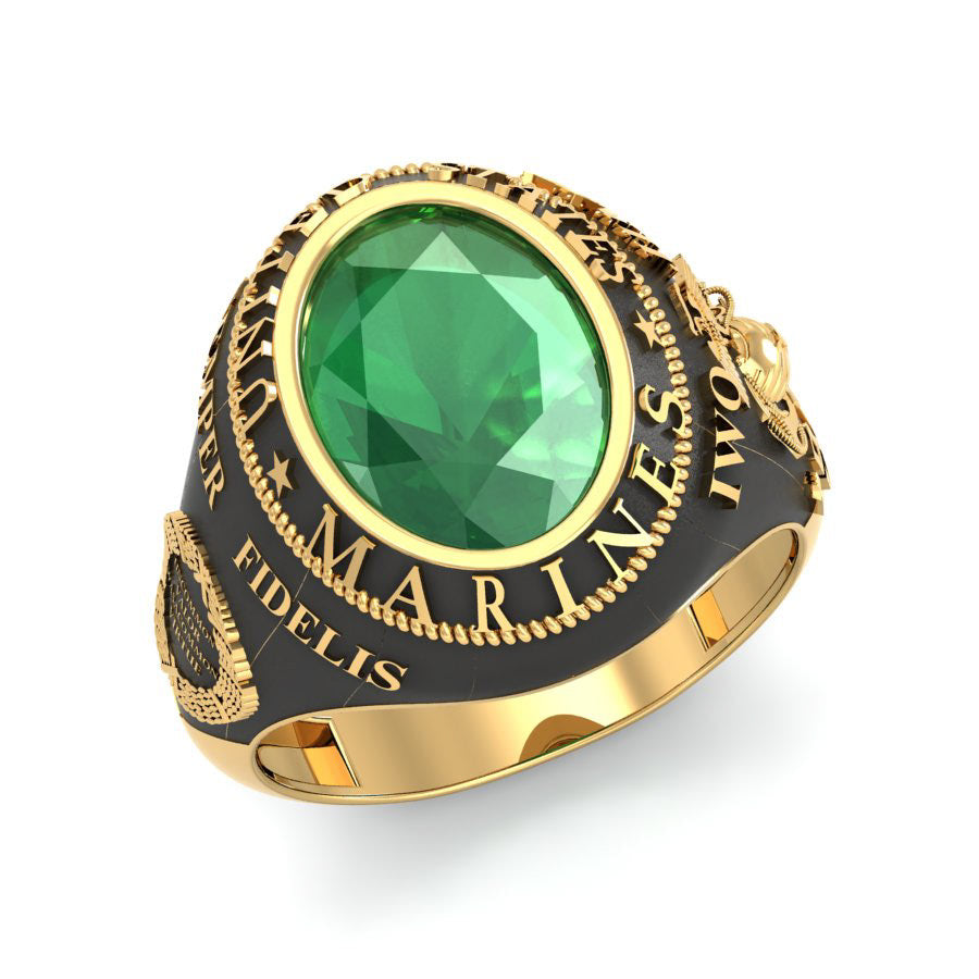 Marines Semper Fidelis Ring — Emerald