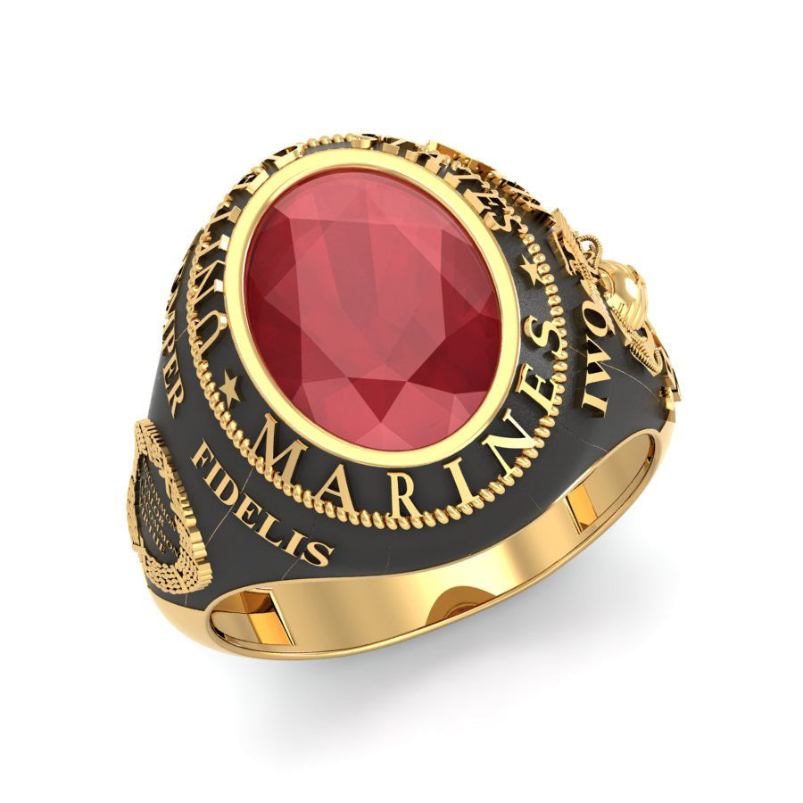 Marines Semper Fidelis Ring — Ruby