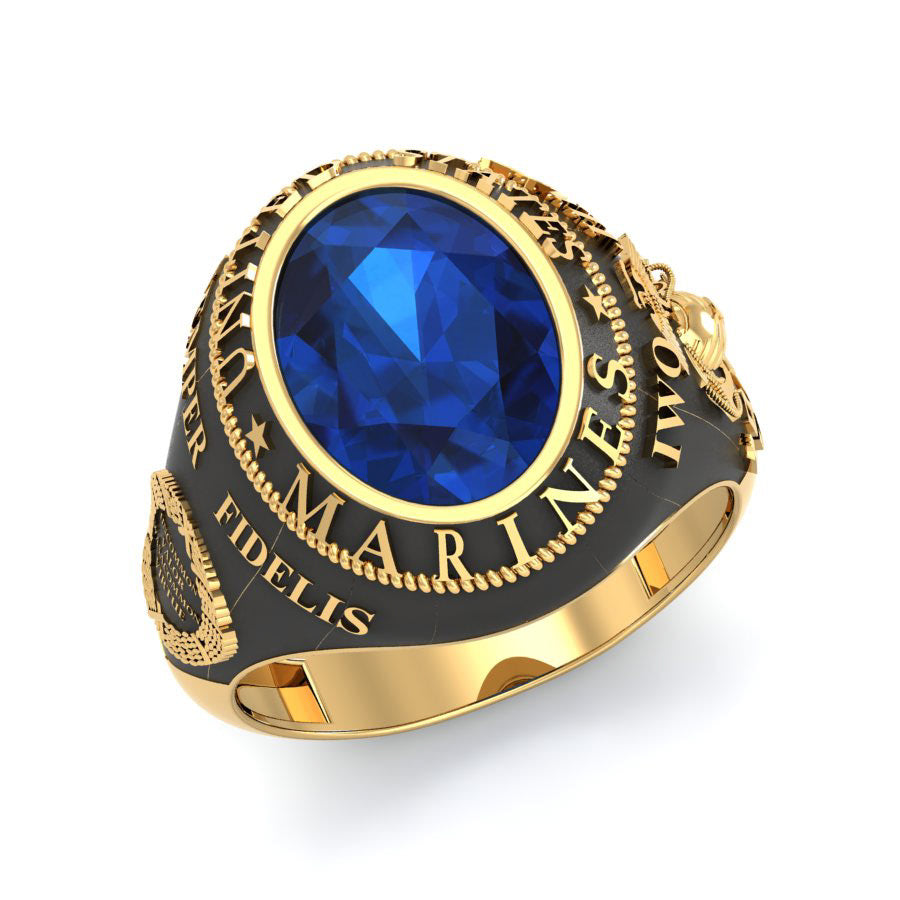 Marines Semper Fidelis Ring — Sapphire
