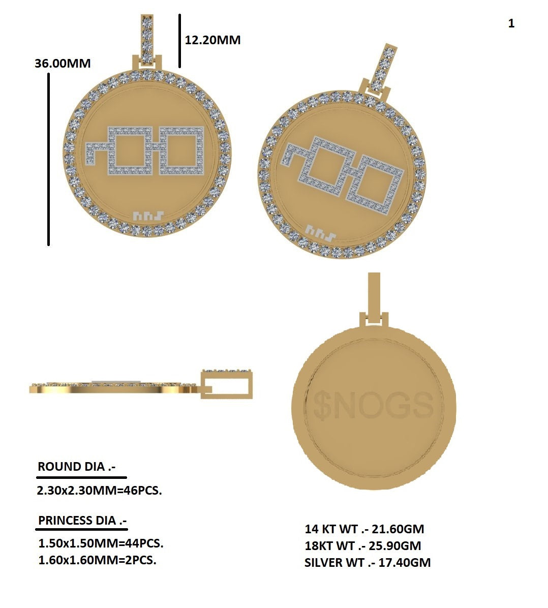$NOGS Medallion — production specifications
