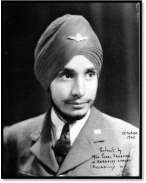 Squadron Leader Mahinder Singh Pujji, RAF, portrait