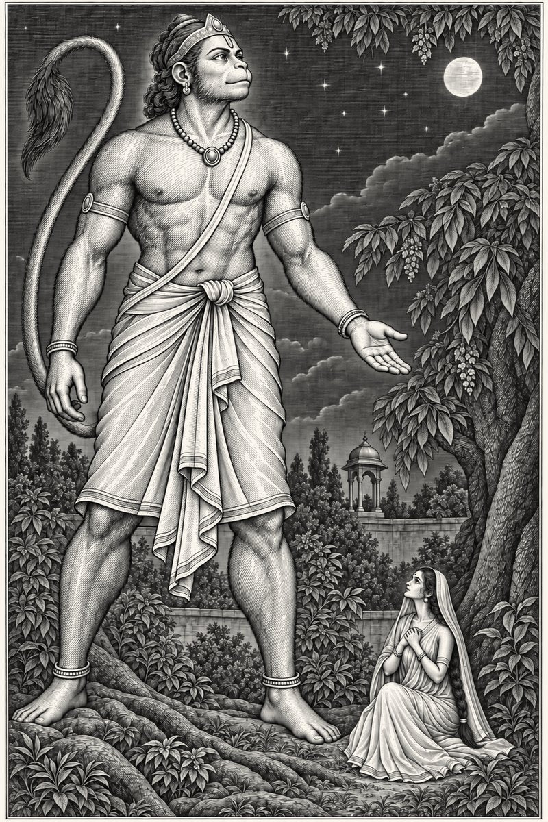 Plate: Hanumān reveals his might to Sītā